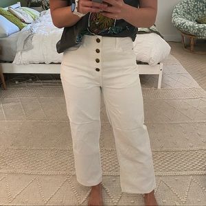 Billabong corduroy white wide leg pants